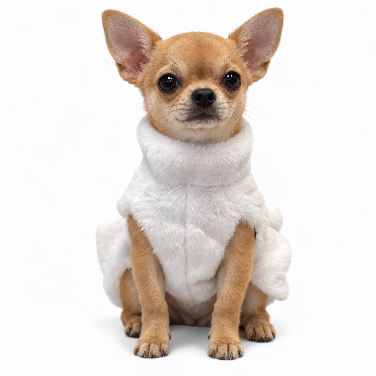 Studded Ruffled Fur Harness