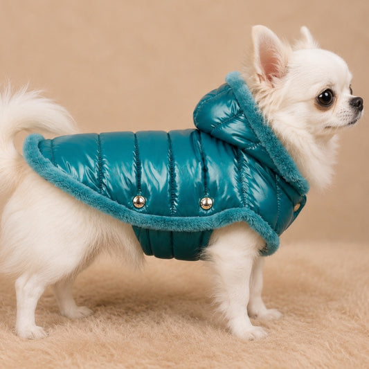 Belgravia Puffer Piumino sartoriale per cani con cappuccio