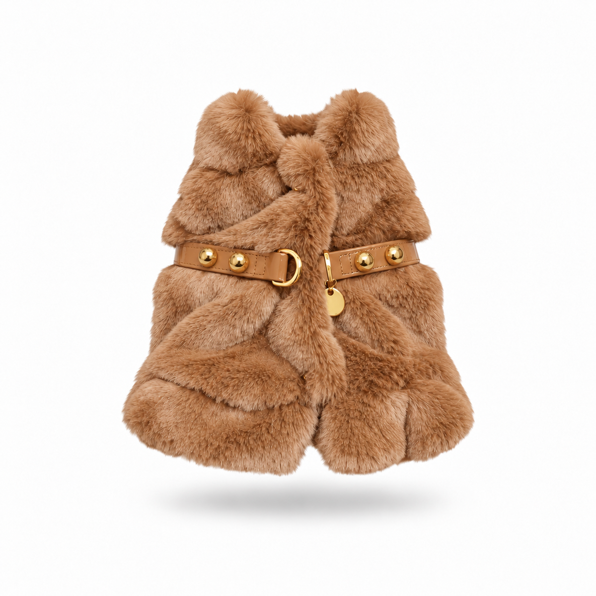 Studded Ruffled Fur Harness