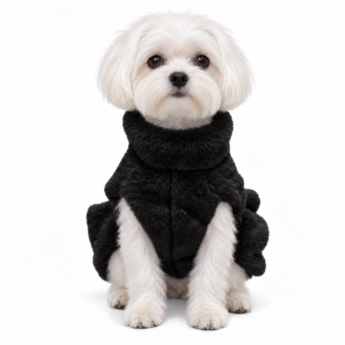 Studded Ruffled Fur Harness