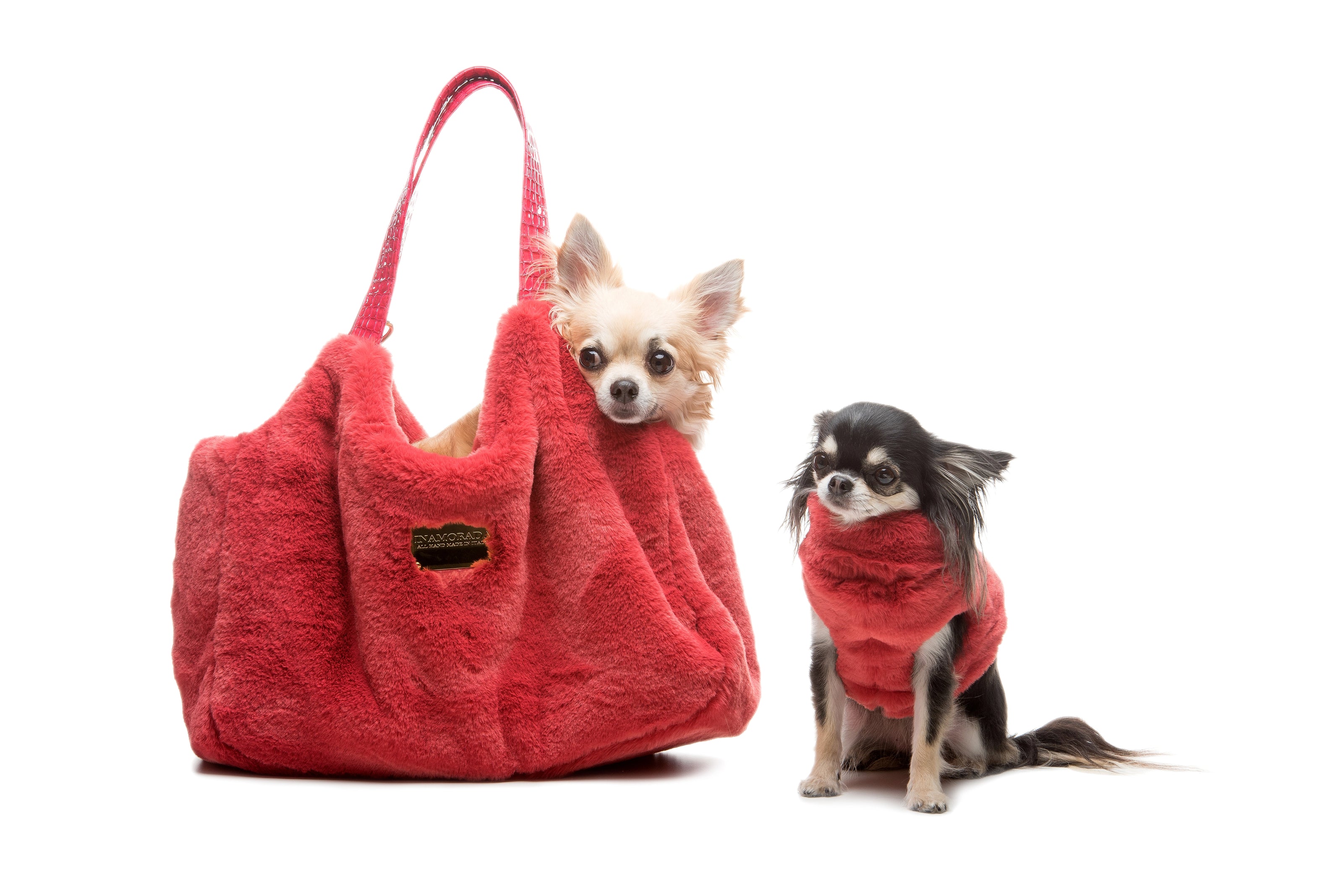Borsa per cani rossa in ecopelliccia Kremlin | My Pet Luxury Boutique | mypetluxuryboutique.com