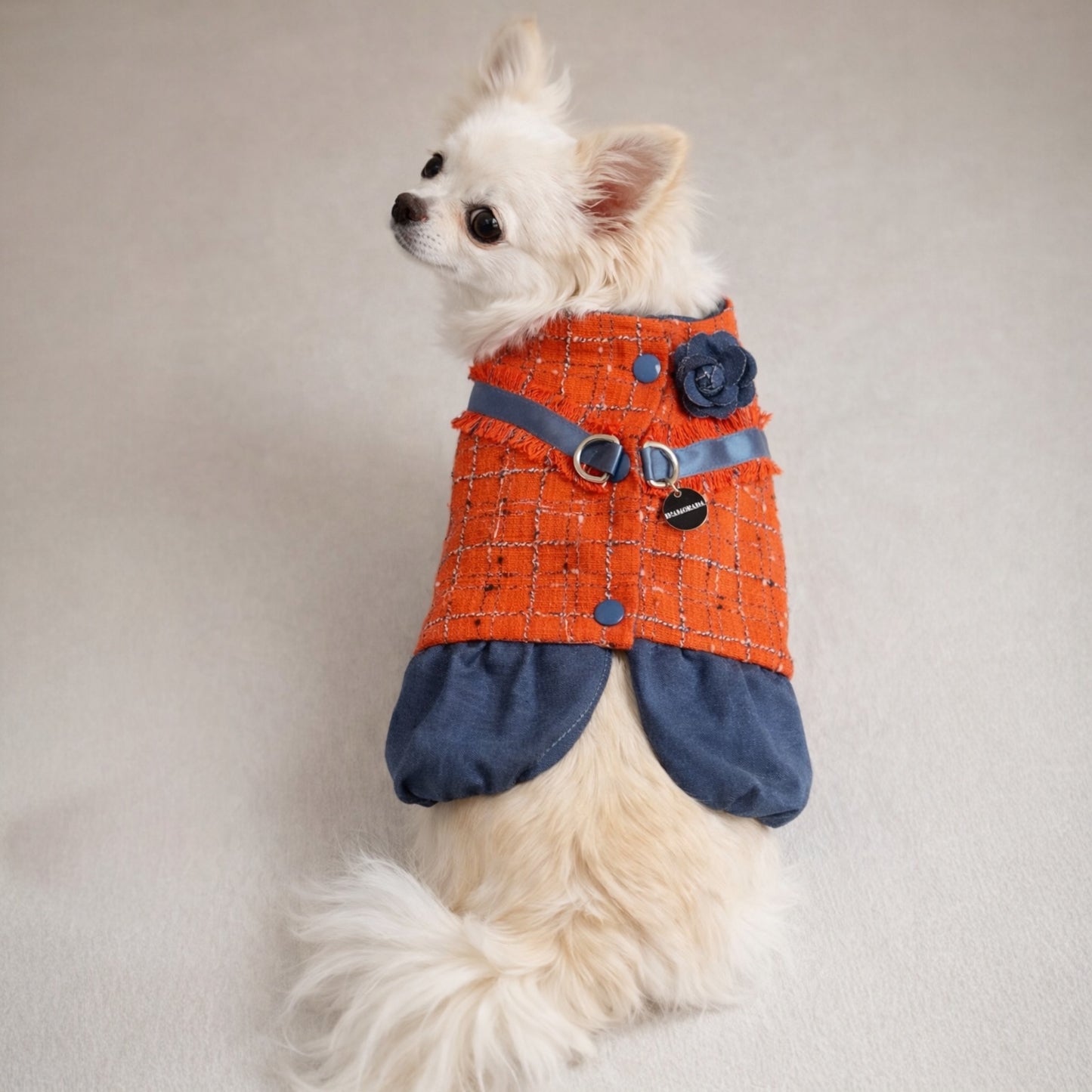 Orange Tweed Skirted Harness