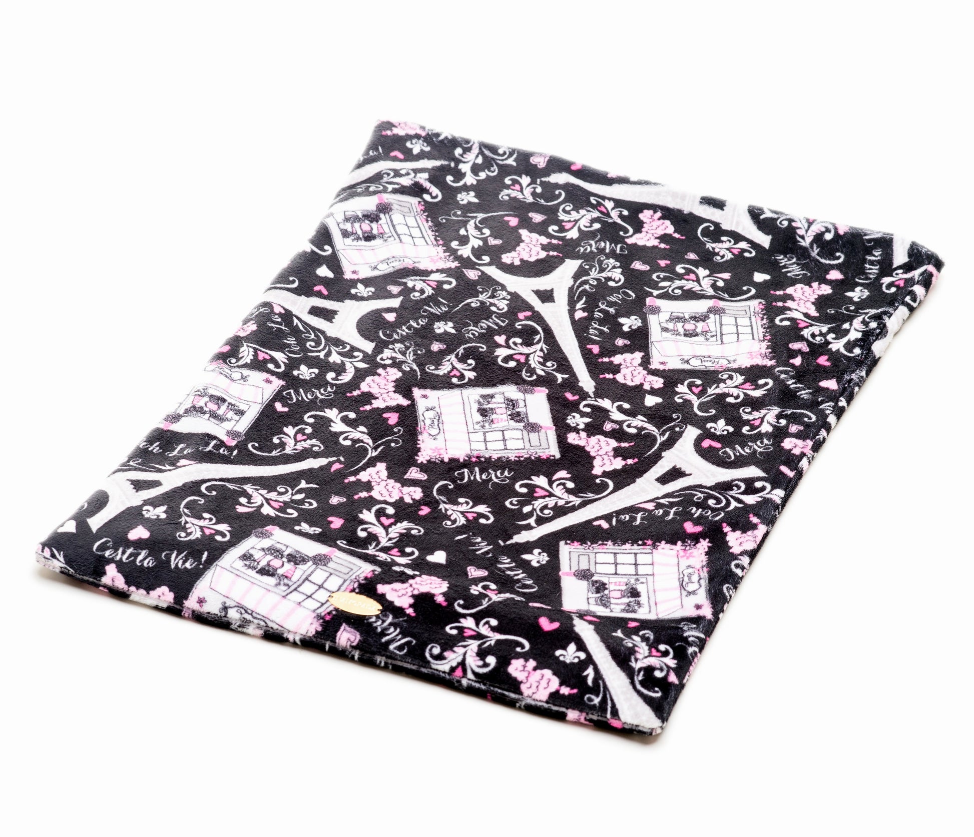 Sacconanna Paris per cani colore scuro con interno rosa Inamorada | My Pet Luxury Boutique |mypetluxuryboutique.com